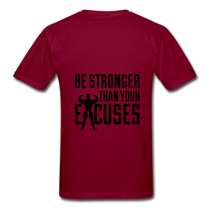 NdaBLDG " No EXCUSES"  T-Shirt - burgundy