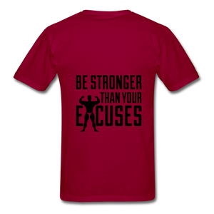 NdaBLDG " No EXCUSES"  T-Shirt - dark red
