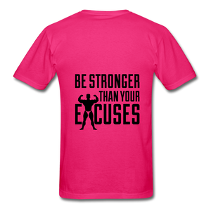 NdaBLDG " No EXCUSES"  T-Shirt - fuchsia