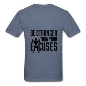NdaBLDG " No EXCUSES"  T-Shirt - denim