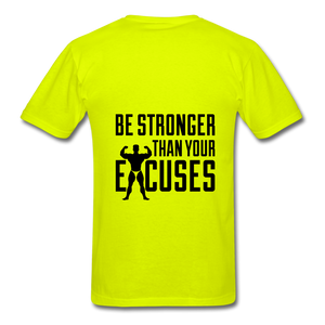 NdaBLDG " No EXCUSES"  T-Shirt - safety green