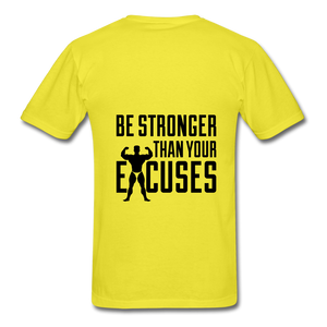 NdaBLDG " No EXCUSES"  T-Shirt - yellow