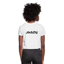 Load image into Gallery viewer, Women&#39;s  NdaBldg &quot;KEEP IT SEXY&quot; Cropped T-Shirt - white
