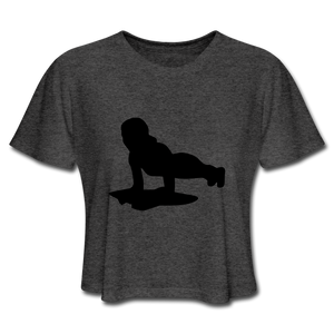 Womens NdaBLDG "FITNESS" CROPPED T-SHIRTS - deep heather
