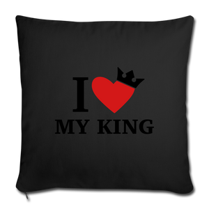 NdaBLDG "I AM A KING" Throw Pillow Cover - black