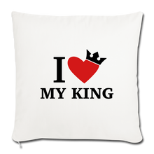 Load image into Gallery viewer, NdaBLDG &quot;I AM A KING&quot; Throw Pillow Cover - natural white
