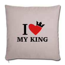 Load image into Gallery viewer, NdaBLDG &quot;I AM A KING&quot; Throw Pillow Cover - light taupe
