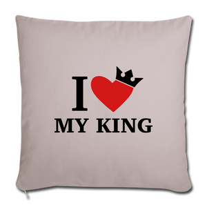 NdaBLDG "I AM A KING" Throw Pillow Cover - light taupe