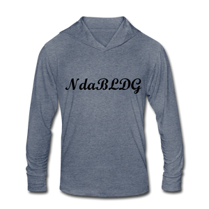 NdaBLDG "I LOVE MY QUEEN " Tri-Blend Hoodie Shirt - heather blue