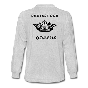 NdaBLDG "PROTECT OUR QUEENS " long sleeve shirts - heather gray