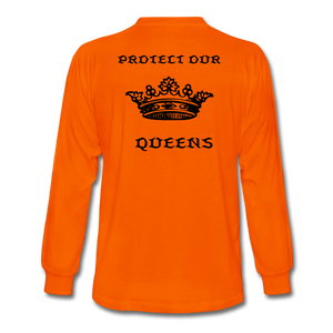 NdaBLDG "PROTECT OUR QUEENS " long sleeve shirts - orange