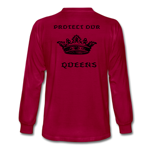 NdaBLDG "PROTECT OUR QUEENS " long sleeve shirts - dark red