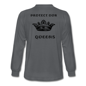 NdaBLDG "PROTECT OUR QUEENS " long sleeve shirts - charcoal
