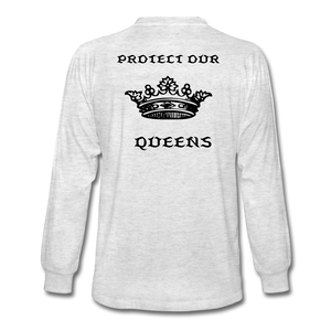 NdaBLDG "PROTECT OUR QUEENS " long sleeve shirts - light heather gray