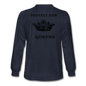 NdaBLDG "PROTECT OUR QUEENS " long sleeve shirts - navy