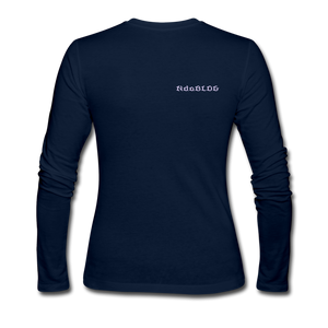 NdaBLDG Women's Long Sleeve Jersey T-Shirt - navy
