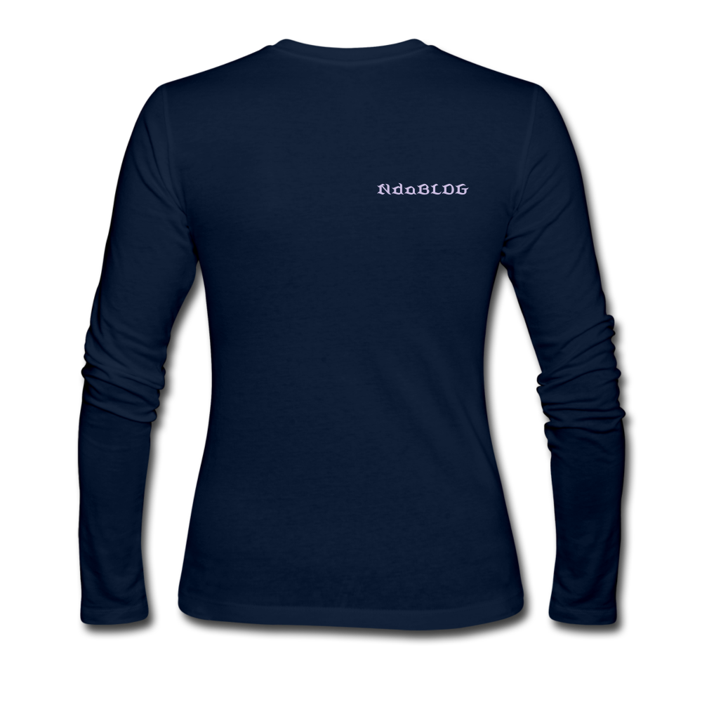 NdaBLDG Women's Long Sleeve Jersey T-Shirt - navy