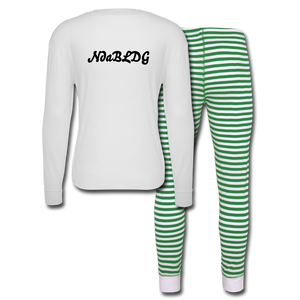 IM THE BOSS Unisex Pajama Set - white/green stripe
