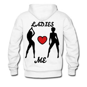 'LADIES LOVE ME " Men's NDABLDG HOODIE - white