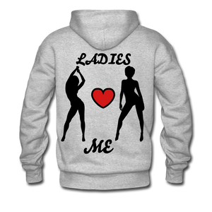'LADIES LOVE ME " Men's NDABLDG HOODIE - heather gray