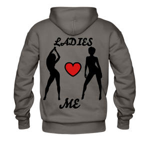 'LADIES LOVE ME " Men's NDABLDG HOODIE - asphalt gray