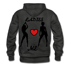 'LADIES LOVE ME " Men's NDABLDG HOODIE - charcoal gray