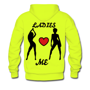 'LADIES LOVE ME " Men's NDABLDG HOODIE - safety green