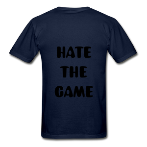 "DONT HATE ME""HATE THE GAME" T-SHIRT - navy