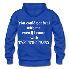 Load image into Gallery viewer, even if i came with instructions &quot;ndabldg  Hoodie - royal blue

