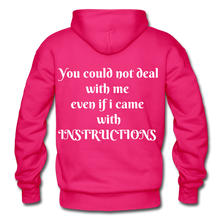 Load image into Gallery viewer, even if i came with instructions &quot;ndabldg  Hoodie - fuchsia
