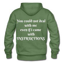 Load image into Gallery viewer, even if i came with instructions &quot;ndabldg  Hoodie - military green
